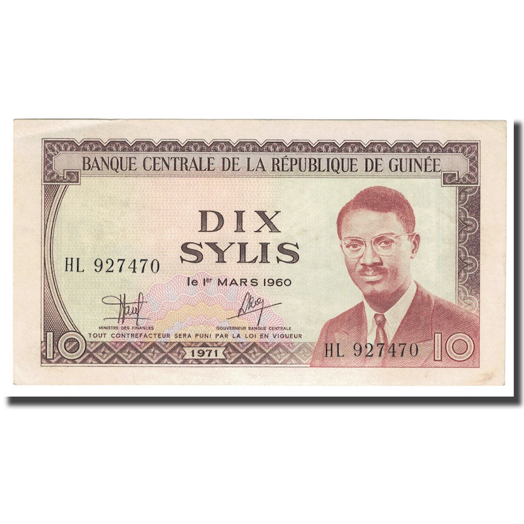 Banconote, Guinea, 10 Sylis, 1971, KM:16, SPL