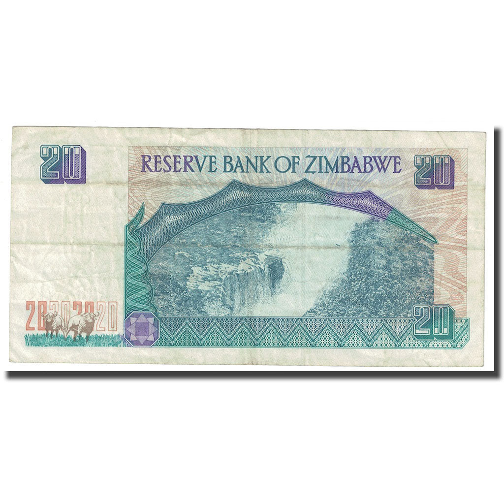 Banknote, Zimbabwe, 20 Dollars, 1997, KM:7a, EF(40-45)