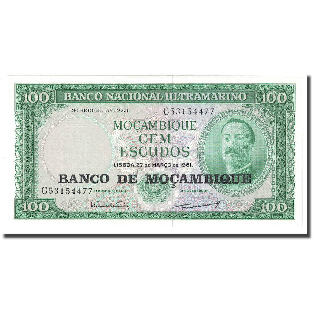 Biljet, Mozambique, 100 Escudos, 1976, KM:117a, SPL+