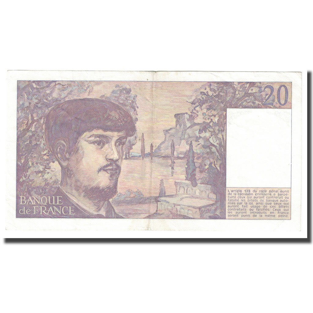 Francia, 20 Francs, Debussy, 1980, BB, Fayette:F66.01W6, KM:151a