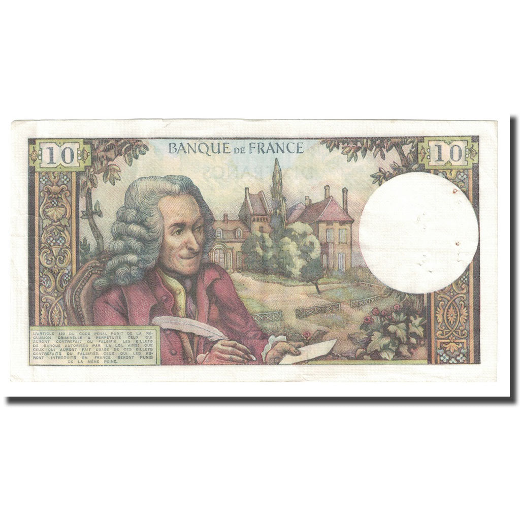 Francia, 10 Francs, Voltaire, 1972, 1972-02-03, MBC+, Fayette:62.55, KM:147d