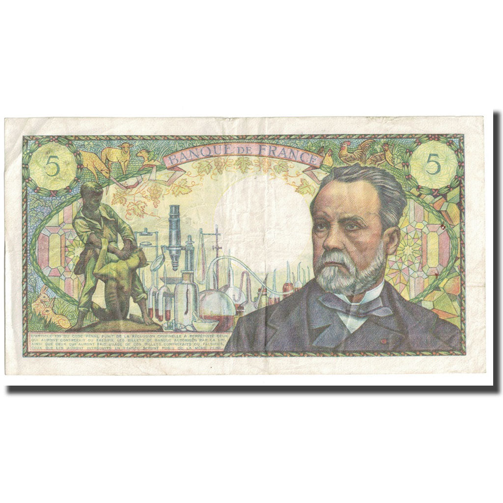 Francia, 5 Francs, Pasteur, 1966, 1966-11-04, MB+, Fayette:61.4, KM:146a