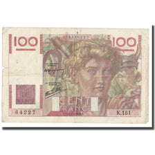 France, 100 Francs, Jeune Paysan, 1946, 1946-11-21, TB+, Fayette:28.11, KM:128a