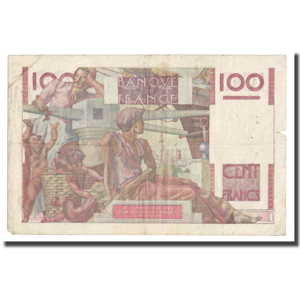 France, 100 Francs, Jeune Paysan, 1946, 1946-11-21, TB+, Fayette:28.11, KM:128a