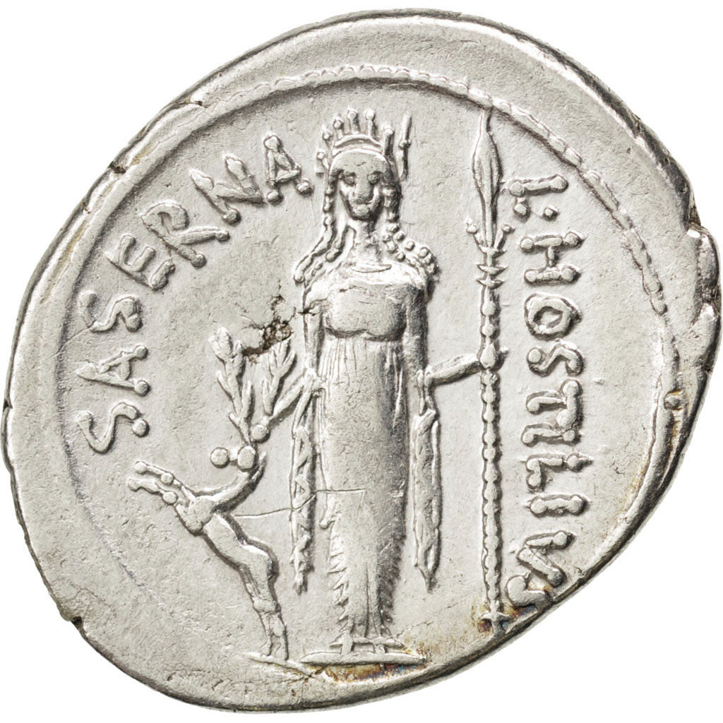 Hostilia, Denarius, AU(55-58), Silver, Babelon #4, 3.40