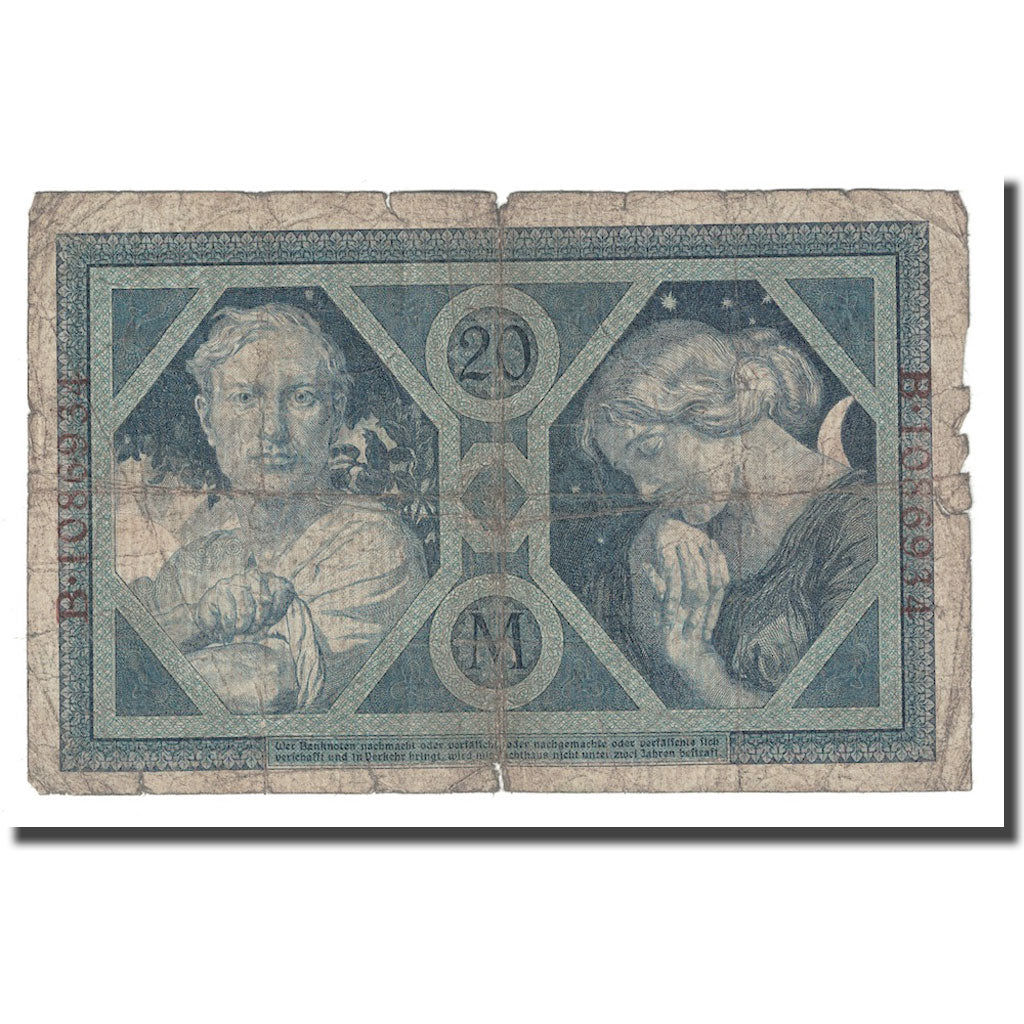 Banknote, Germany, 20 Mark, 1915, 1915-11-04, KM:63, VG(8-10)