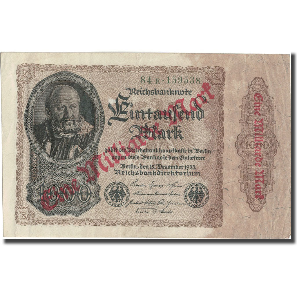 Banknote, Germany, 1 Milliarde Mark on 1000 Mark, 1922, 1922-12-15, KM:113a