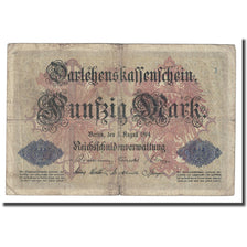 Banknote, Germany, 50 Mark, 1914, 1914-08-05, KM:49a, F(12-15)