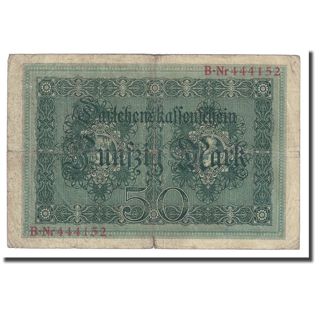 Banknote, Germany, 50 Mark, 1914, 1914-08-05, KM:49a, F(12-15)