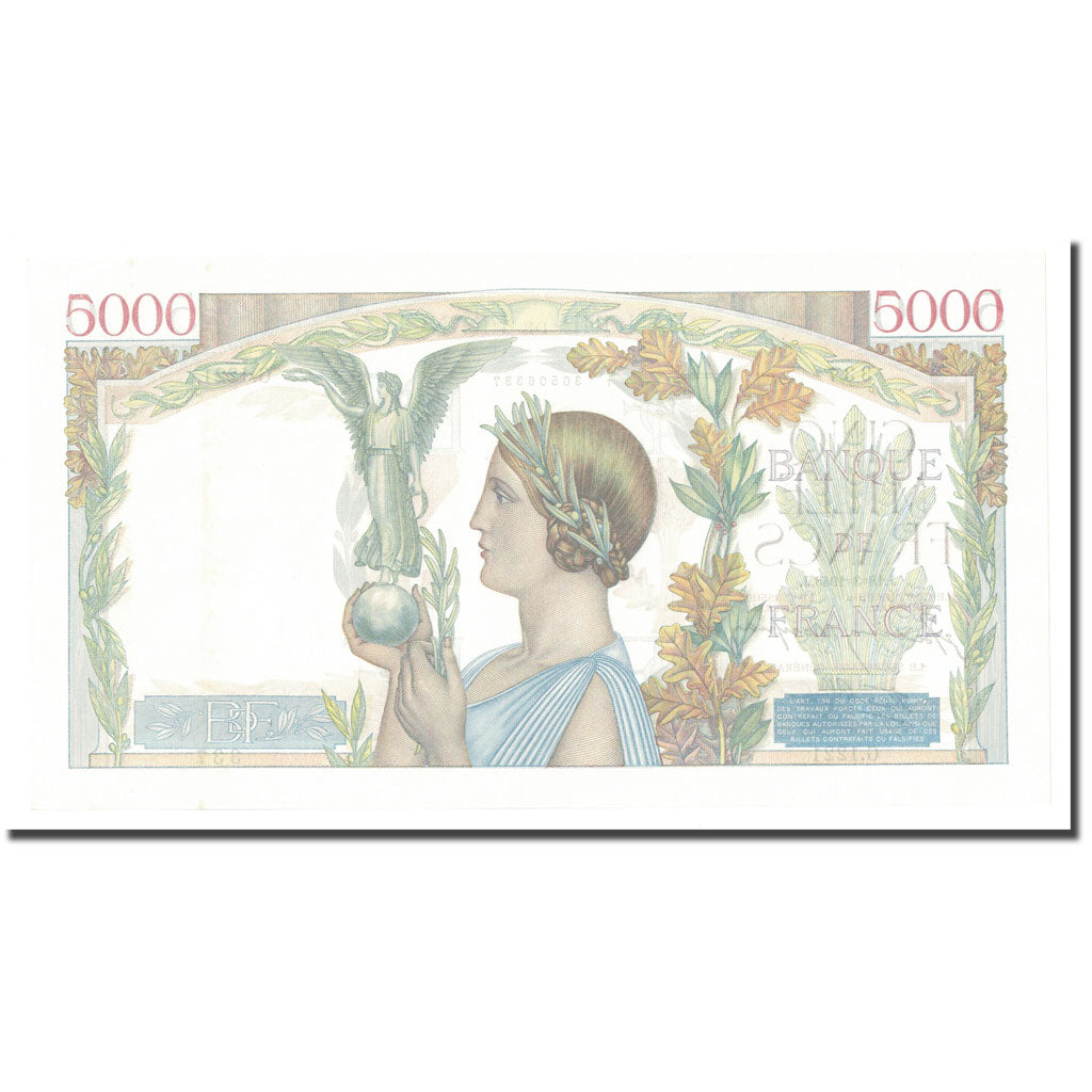 France, 5000 Francs, Victoire, 1943, 1943-03-18, UNC(63), Fayette:46.49, KM:97d