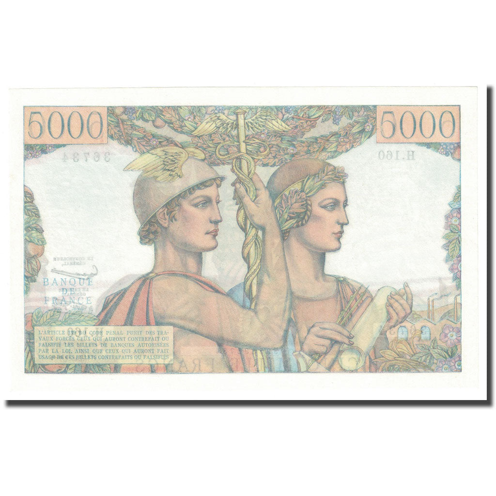 França, 5000 Francs, Terre et Mer, 1957, 1957-05-02, UNC(65-70), Fayette:48.14