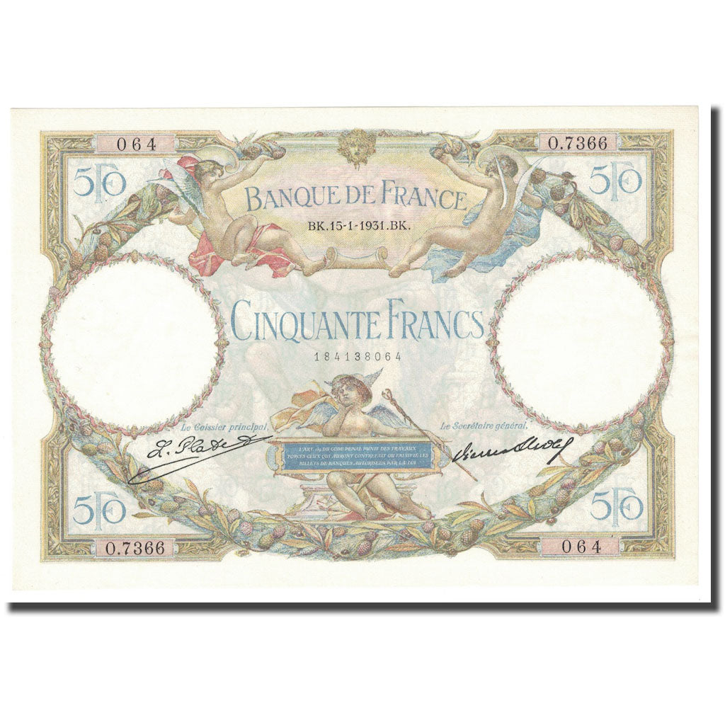 Frankreich, 50 Francs, Luc Olivier Merson, 1931, 1931-01-15, UNZ-, Fayette:16.2