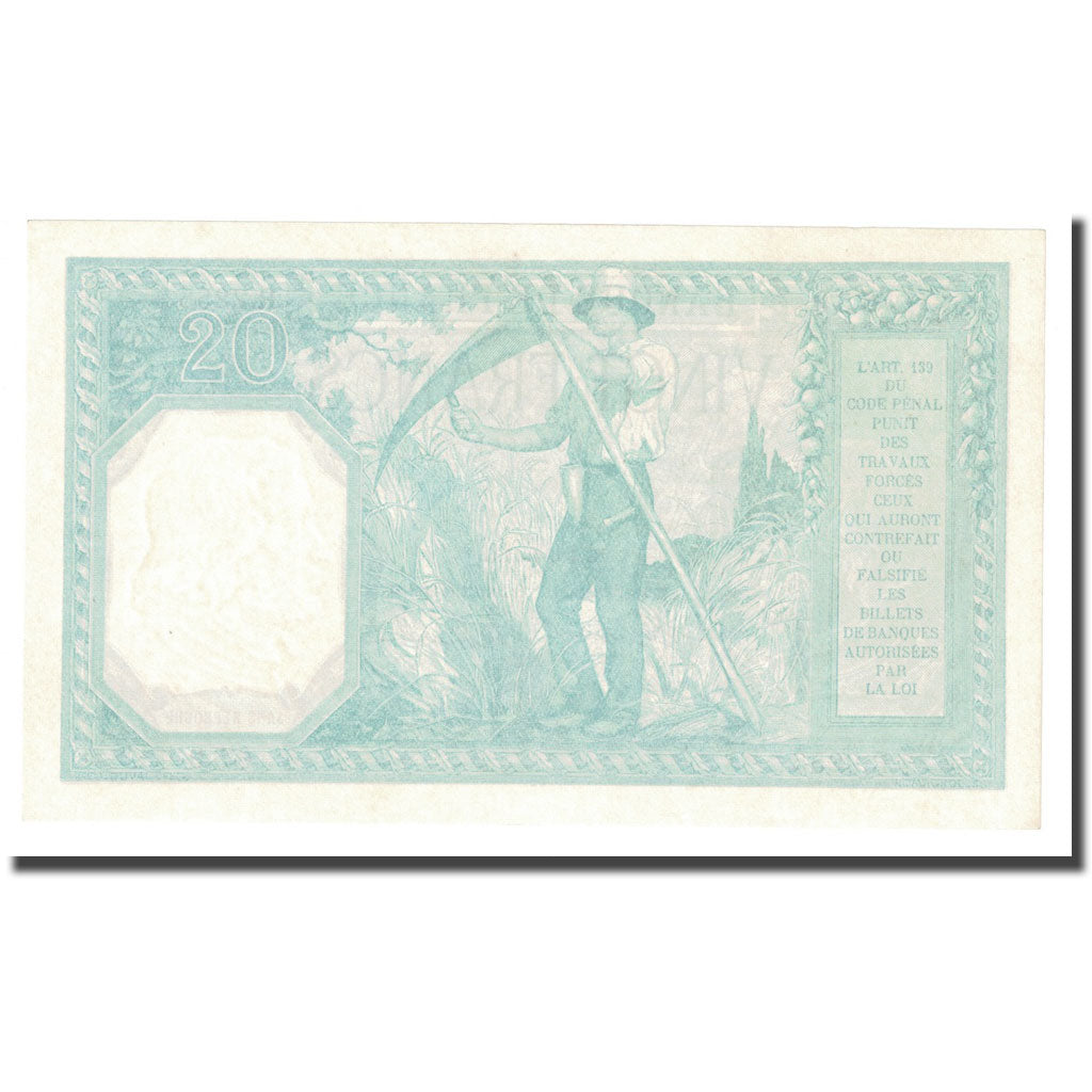 França, 20 Francs, Bayard, 1917, 1917-06-04, UNC(63), Fayette:11.2, KM:74