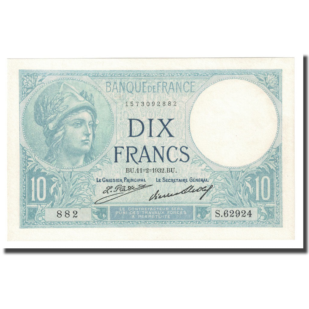 Frankreich, 10 Francs, Minerve, 1932, 1932-02-11, UNZ, Fayette:6.16, KM:73d