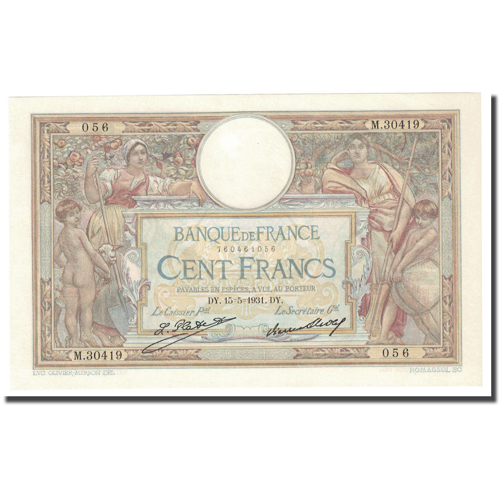 Francia, 100 Francs, Luc Olivier Merson, 1931, 1931-05-15, UNC, Fayette:24.10