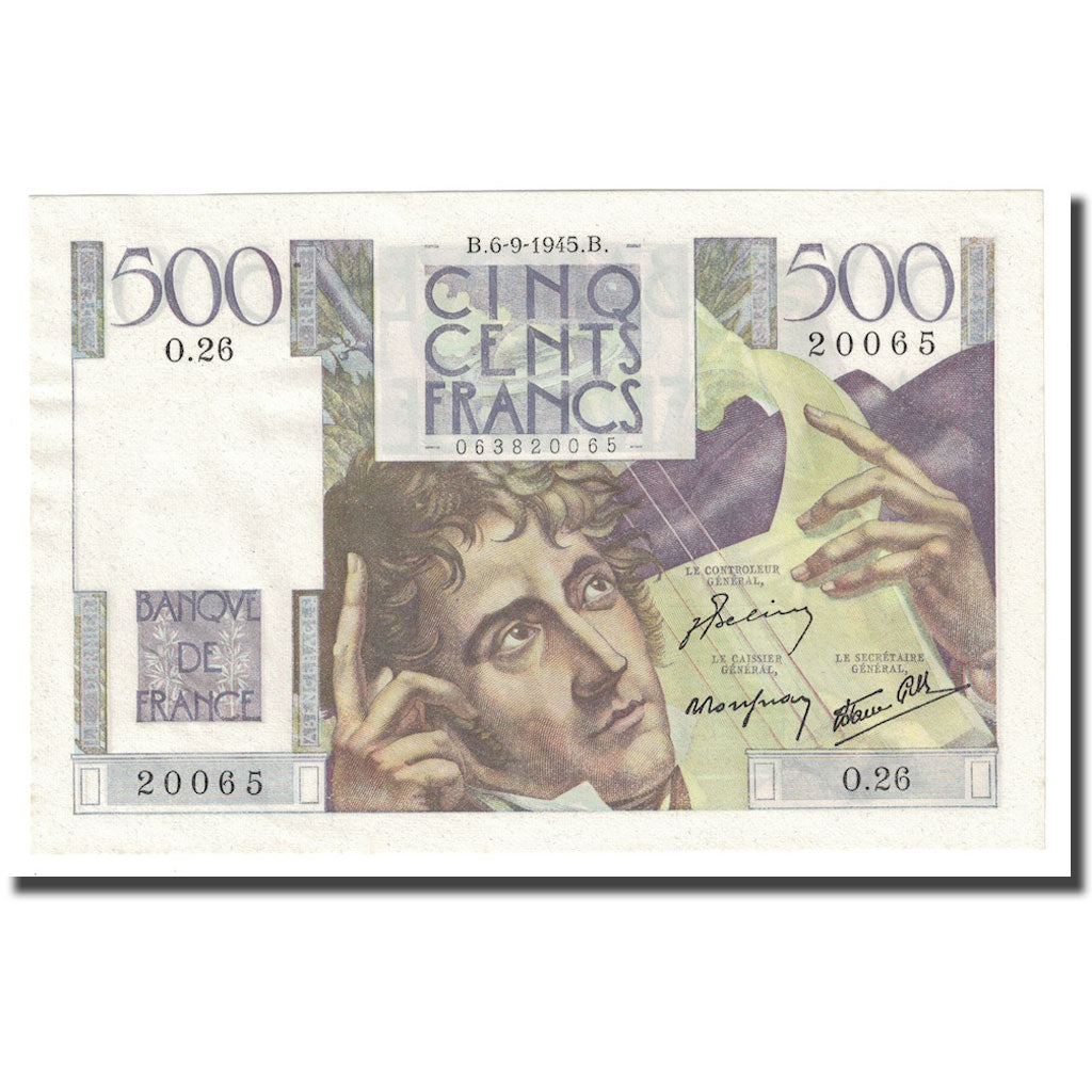 Francja, 500 Francs, Chateaubriand, 1945, 1945-09-06, UNC(65-70), Fayette:34.2
