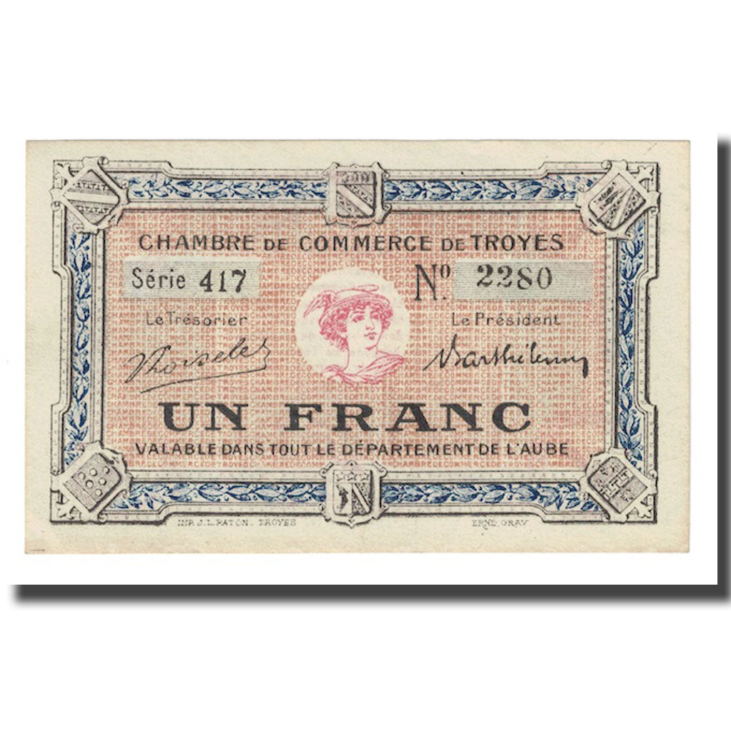Frankreich, Troyes, 1 Franc, UNZ-, Pirot:124-12
