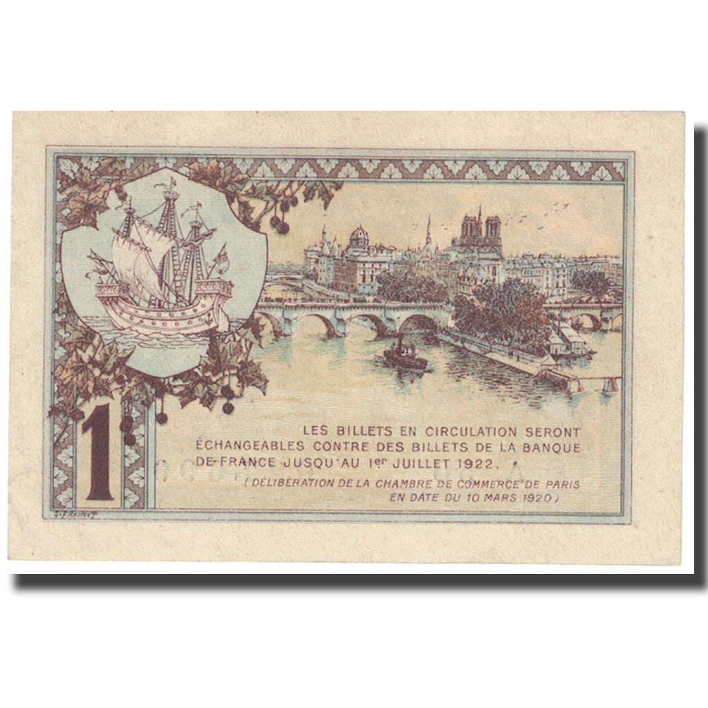 France, Paris, 1 Franc, 1920, UNC(63)