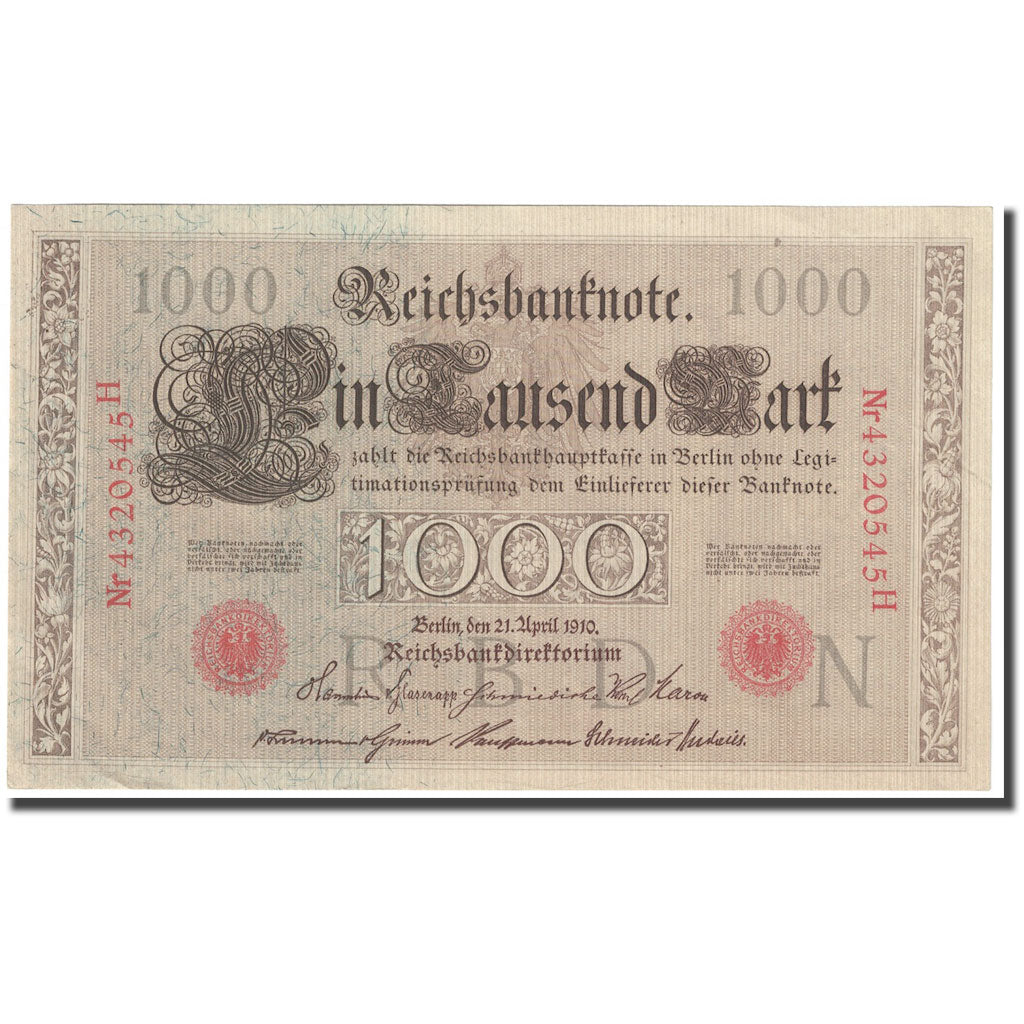 Banknote, Germany, 1000 Mark, 1910, 1910-04-21, KM:44b, UNC(65-70)
