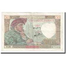 França, 50 Francs, Jacques Coeur, 1941, 1941-01-23, EF(40-45), Fayette:19.5