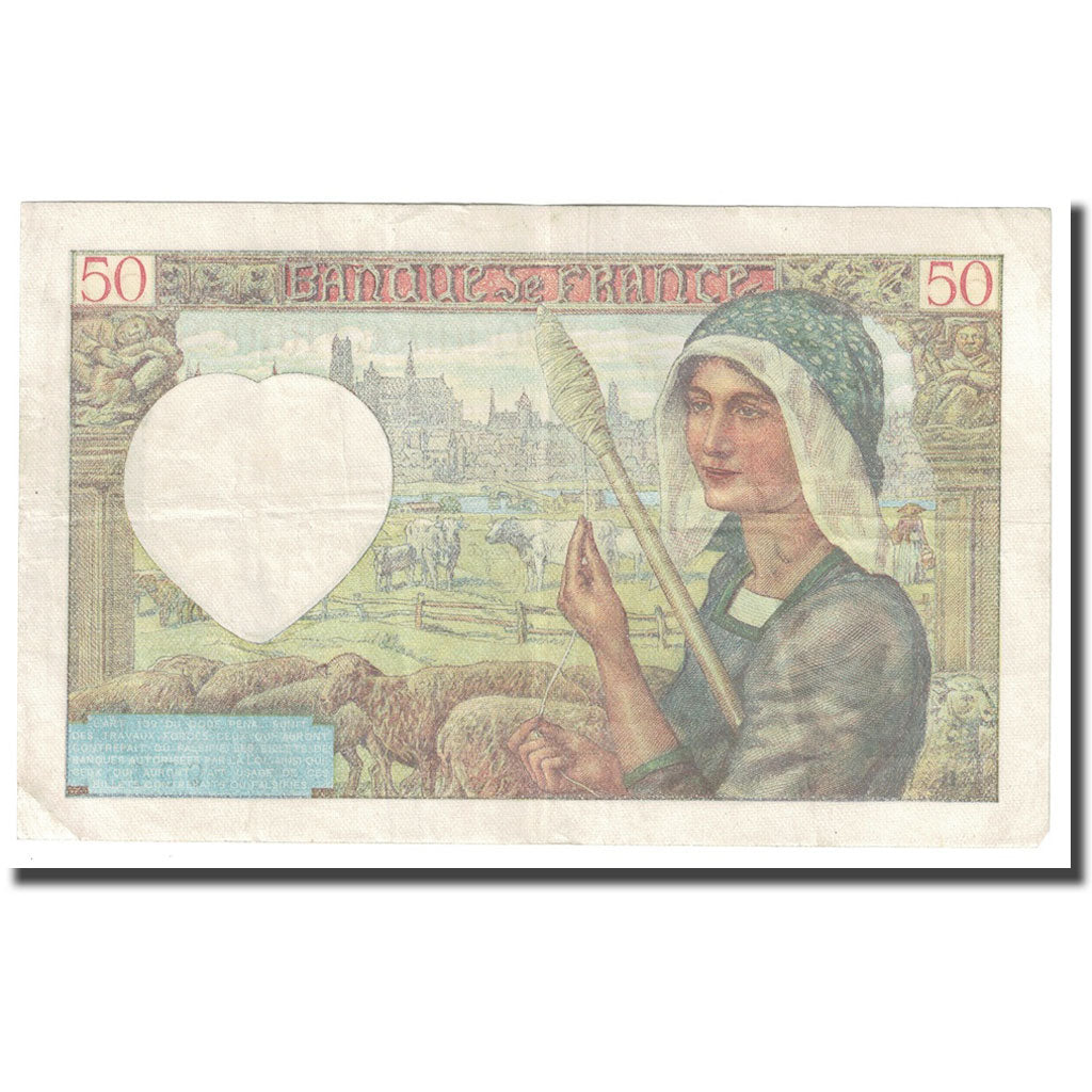 Francia, 50 Francs, Jacques Coeur, 1941, 1941-05-15, BB, Fayette:19.11, KM:93