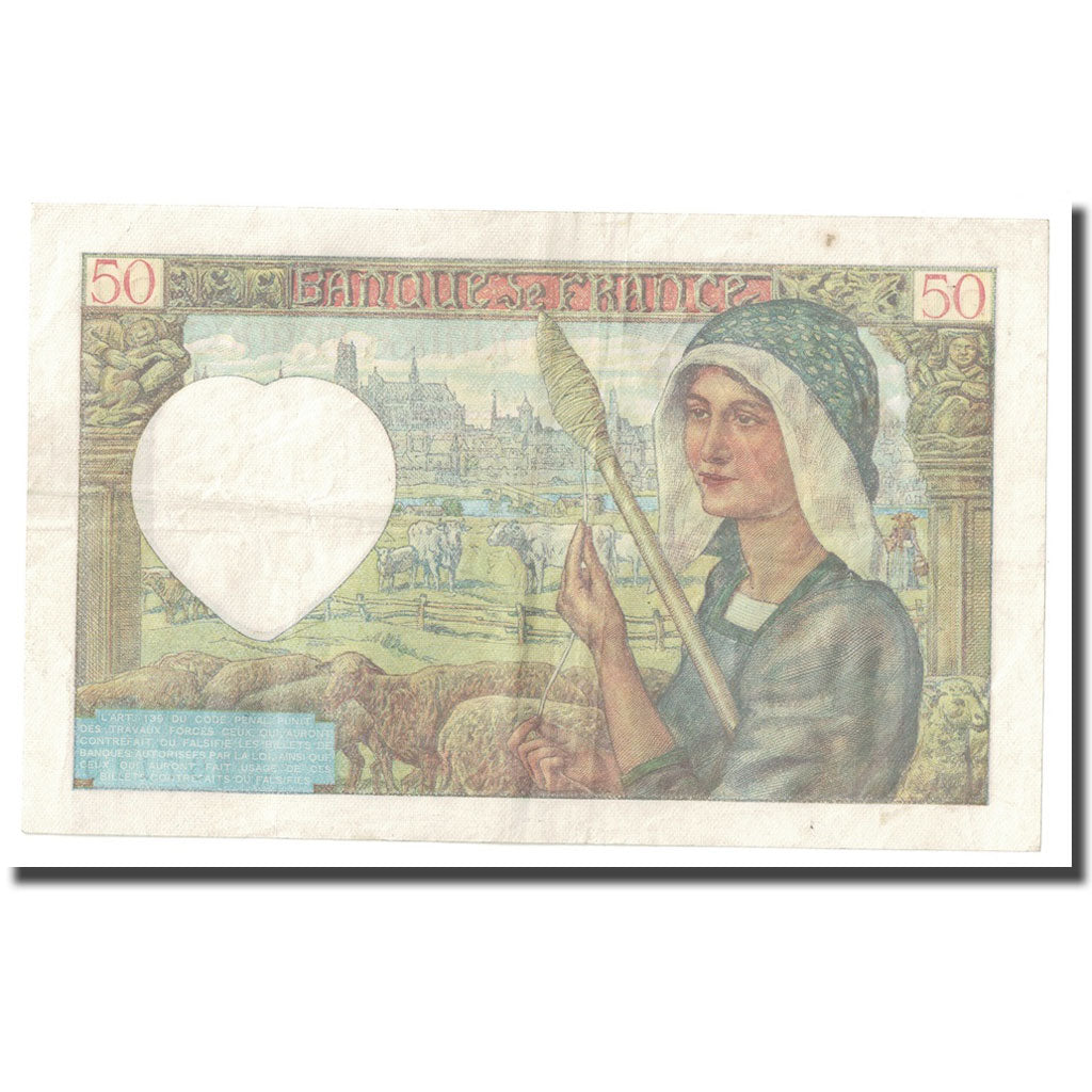 Francia, 50 Francs, Jacques Coeur, 1941, 1941-05-15, BB, Fayette:19.11, KM:93