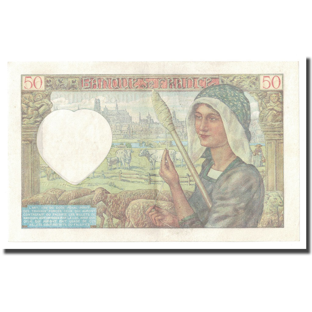 Francia, 50 Francs, Jacques Coeur, 1941, 1941-04-24, BB+, Fayette:19.09, KM:93