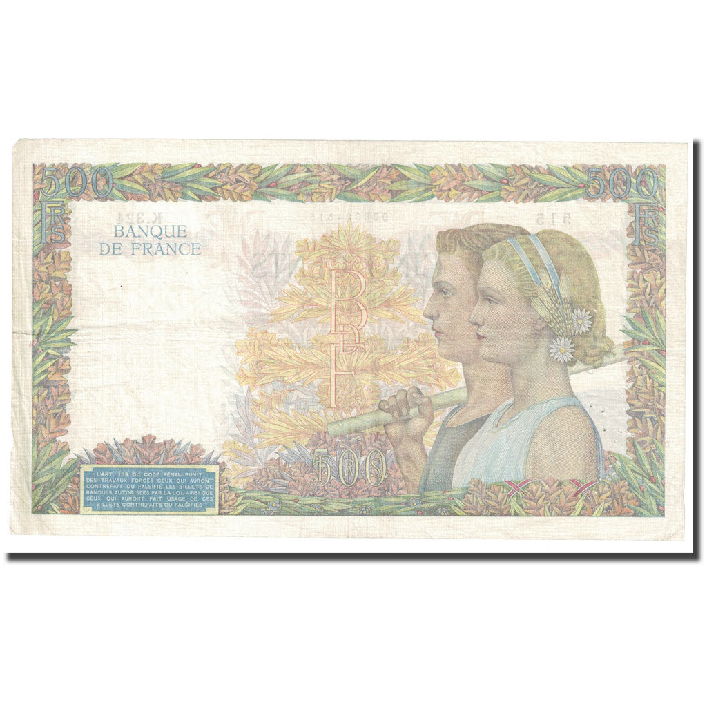 France, 500 Francs, La Paix, 1940, 1940-05-16, TTB, Fayette:32.02, KM:95a