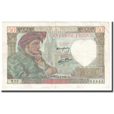 France, 50 Francs, Jacques Coeur, 1941, 1941-04-24, TTB, Fayette:19.09, KM:93
