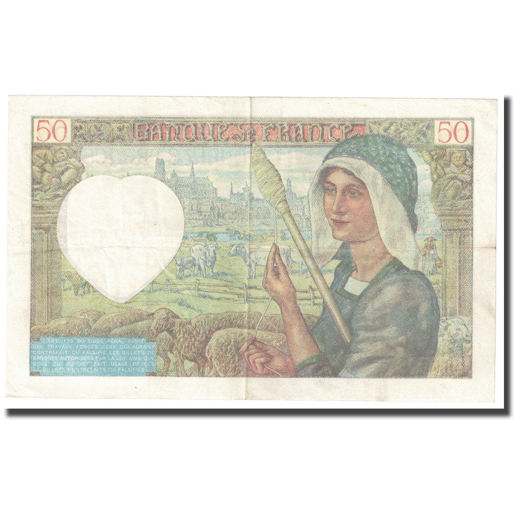 Francia, 50 Francs, Jacques Coeur, 1941, 1941-04-24, BB, Fayette:19.09, KM:93