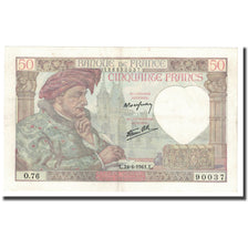 France, 50 Francs, Jacques Coeur, 1941, 1941-04-24, AU(50-53), Fayette:19.09