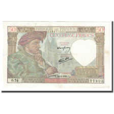 Frankrijk, 50 Francs, Jacques Coeur, 1941, 1941-04-24, TTB, Fayette:19.09, KM:93