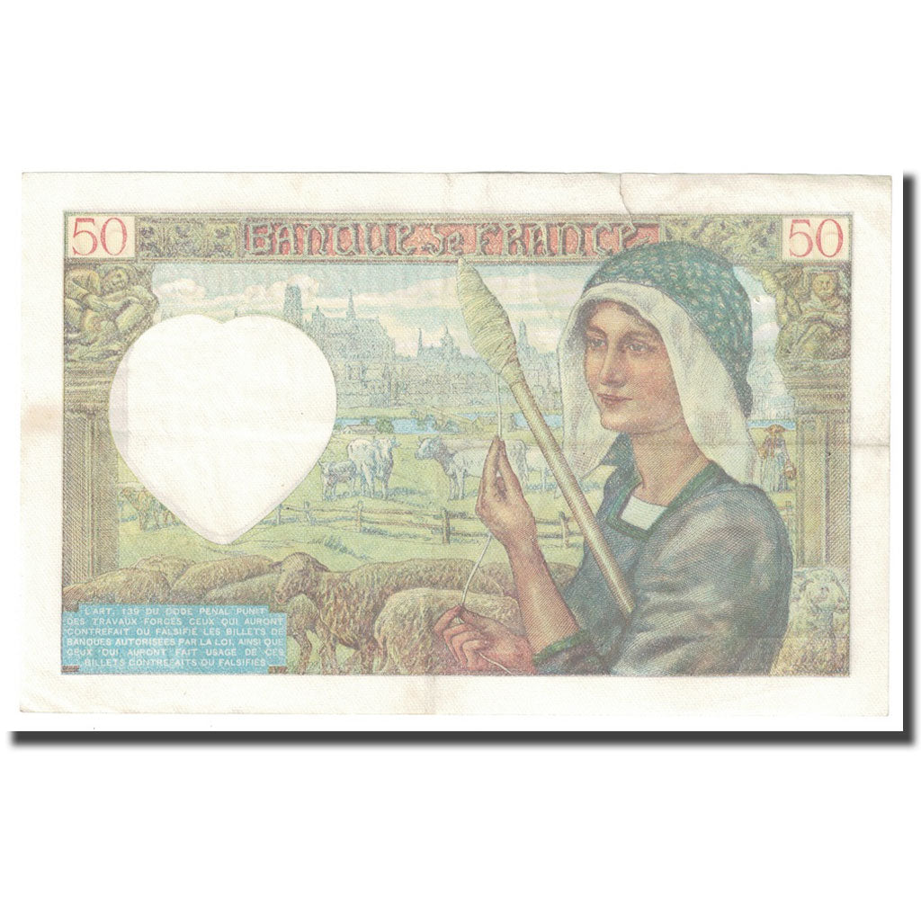 Frankrijk, 50 Francs, Jacques Coeur, 1941, 1941-04-24, TTB, Fayette:19.09, KM:93