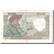 Frankreich, 50 Francs, Jacques Coeur, 1941, 1941-04-24, SS, Fayette:19.09, KM:93