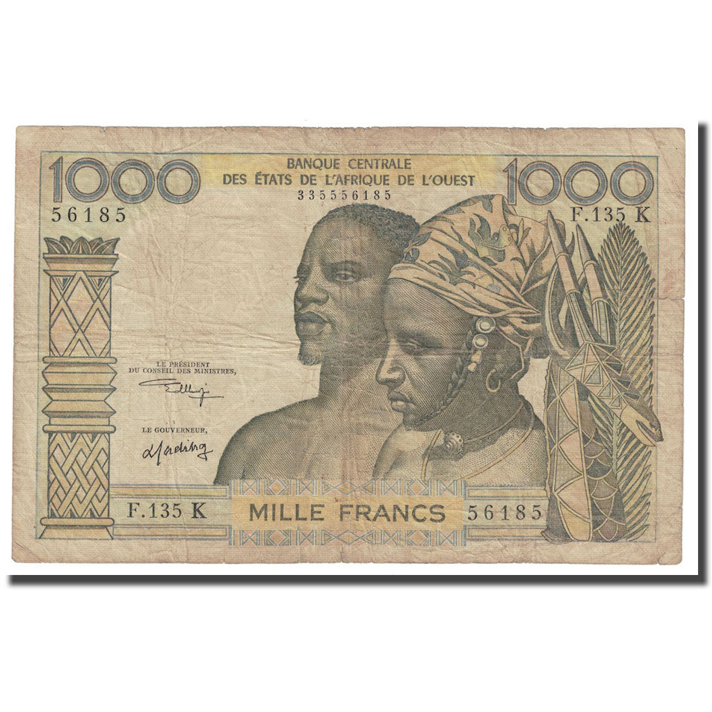 Banknote, West African States, 1000 Francs, Undated (1959-65), KM:103Ak