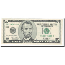 Nota, Estados Unidos da América, Five Dollars, 2001, KM:4597, UNC(64)
