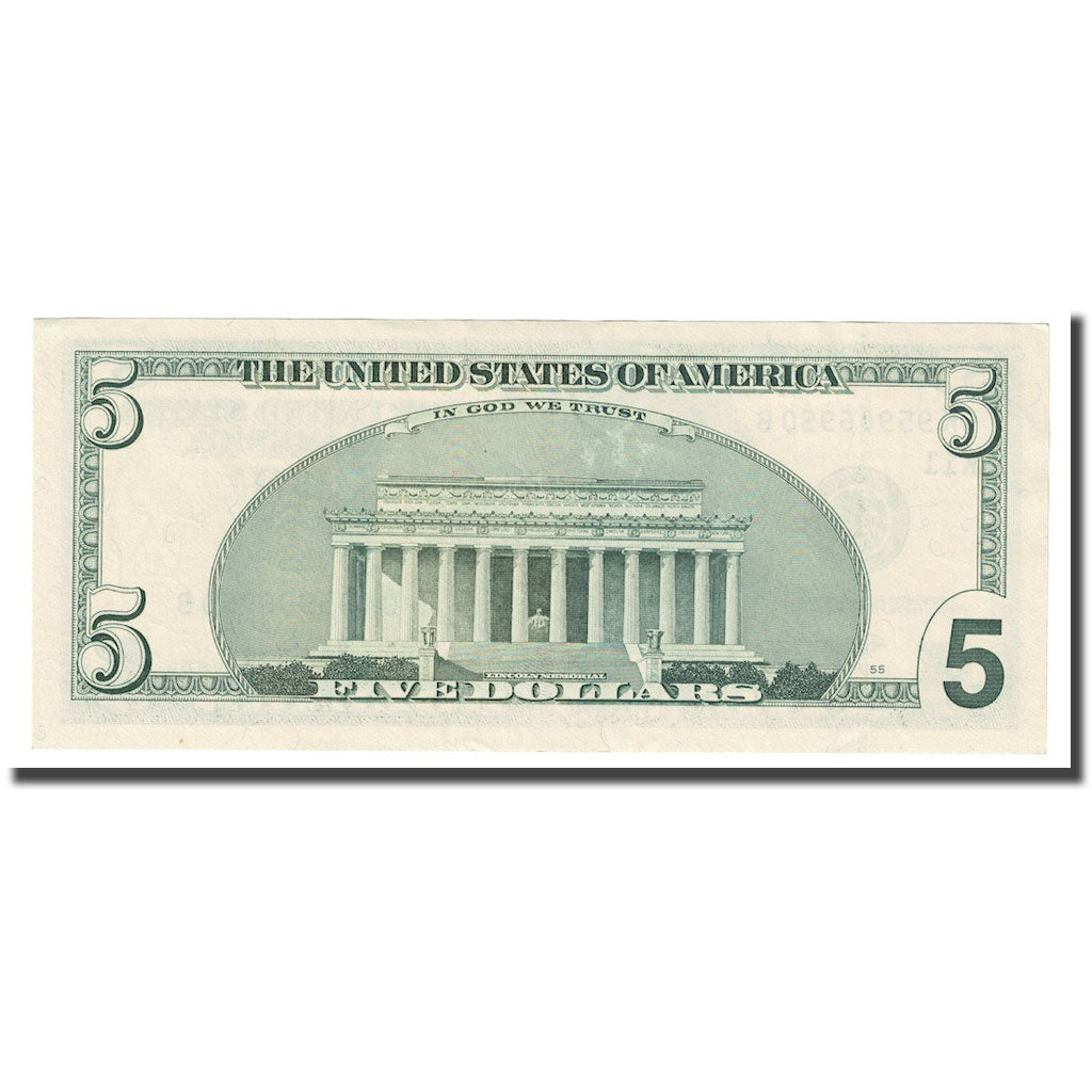 Nota, Estados Unidos da América, Five Dollars, 2001, KM:4597, UNC(64)