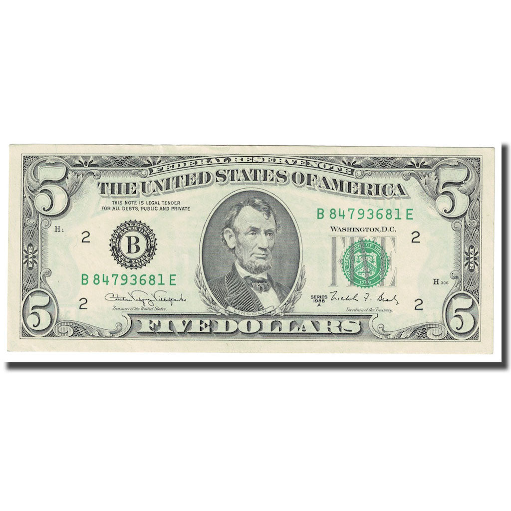 Banknote, United States, Five Dollars, 1988, KM:3857, UNC(60-62)
