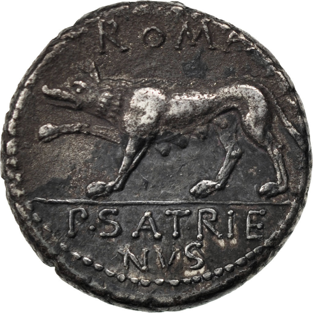 Satriena, Denarius, AU(55-58), Silver, Babelon #1, 3.90