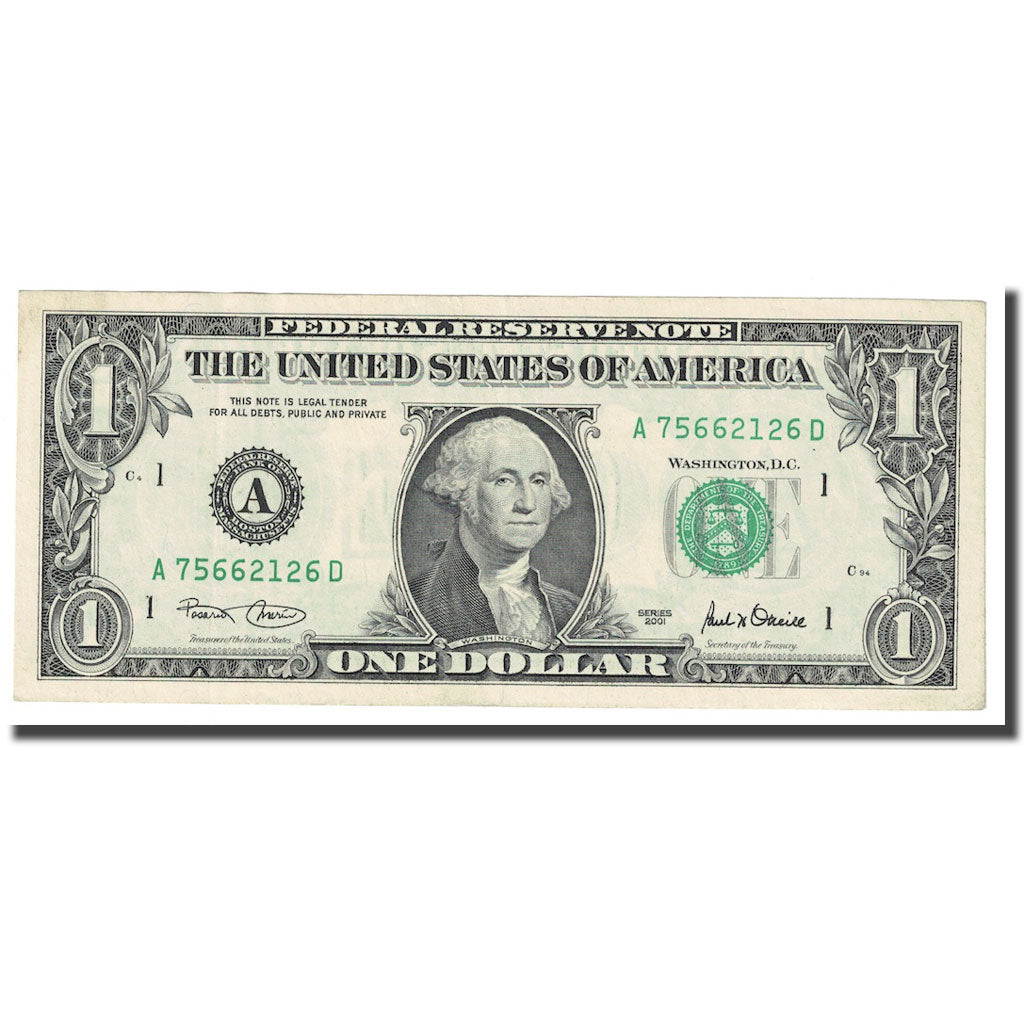 Banknote, United States, One Dollar, 2001, KM:4571, AU(55-58)