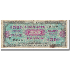 Francia, 50 Francs, Flag/France, 1944, MB, Fayette:VF24.2, KM:122b