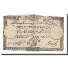 Francia, 25 Sols, 1792, Hervé, 1792-01-04, MB+, KM:A55