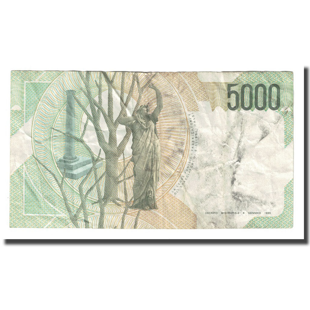 Banconote, Italia, 5000 Lire, 1985, KM:111b, BB+