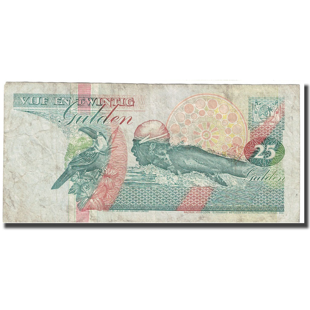 Banconote, Suriname, 25 Gulden, 1998, 1998-02-10, KM:138d, MB+