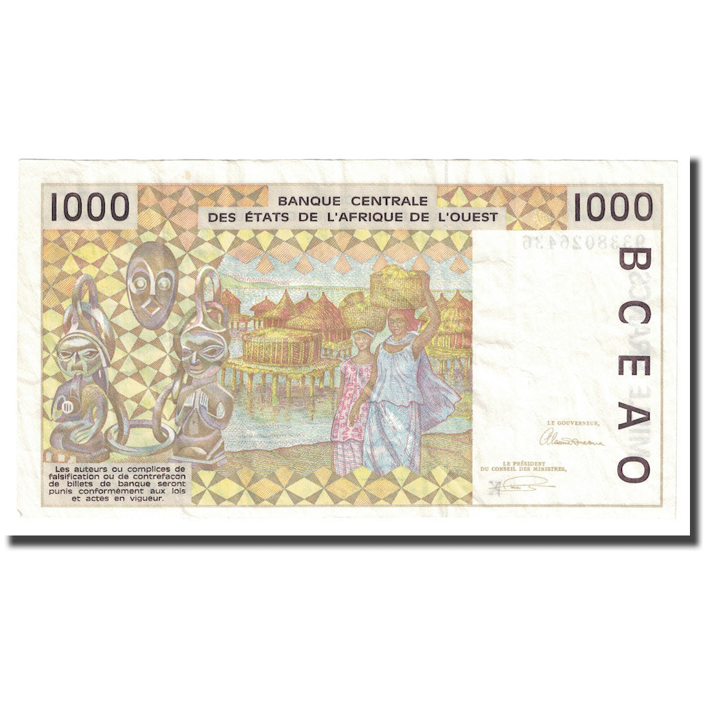 Geldschein, West African States, 1000 Francs, 1991-2003, KM:111Ac, VZ