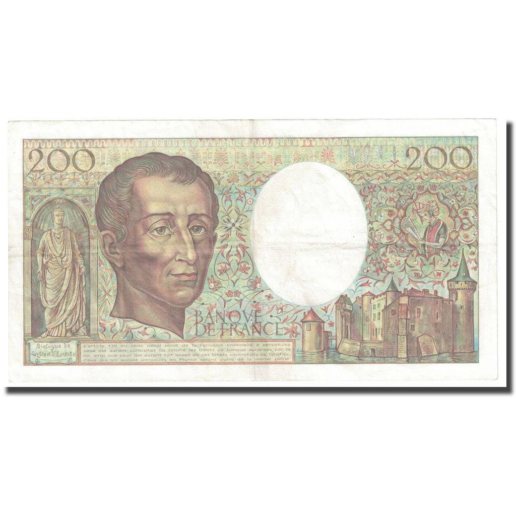 France, 200 Francs, Montesquieu, 1987, AU(50-53), Fayette:70.7, KM:155b