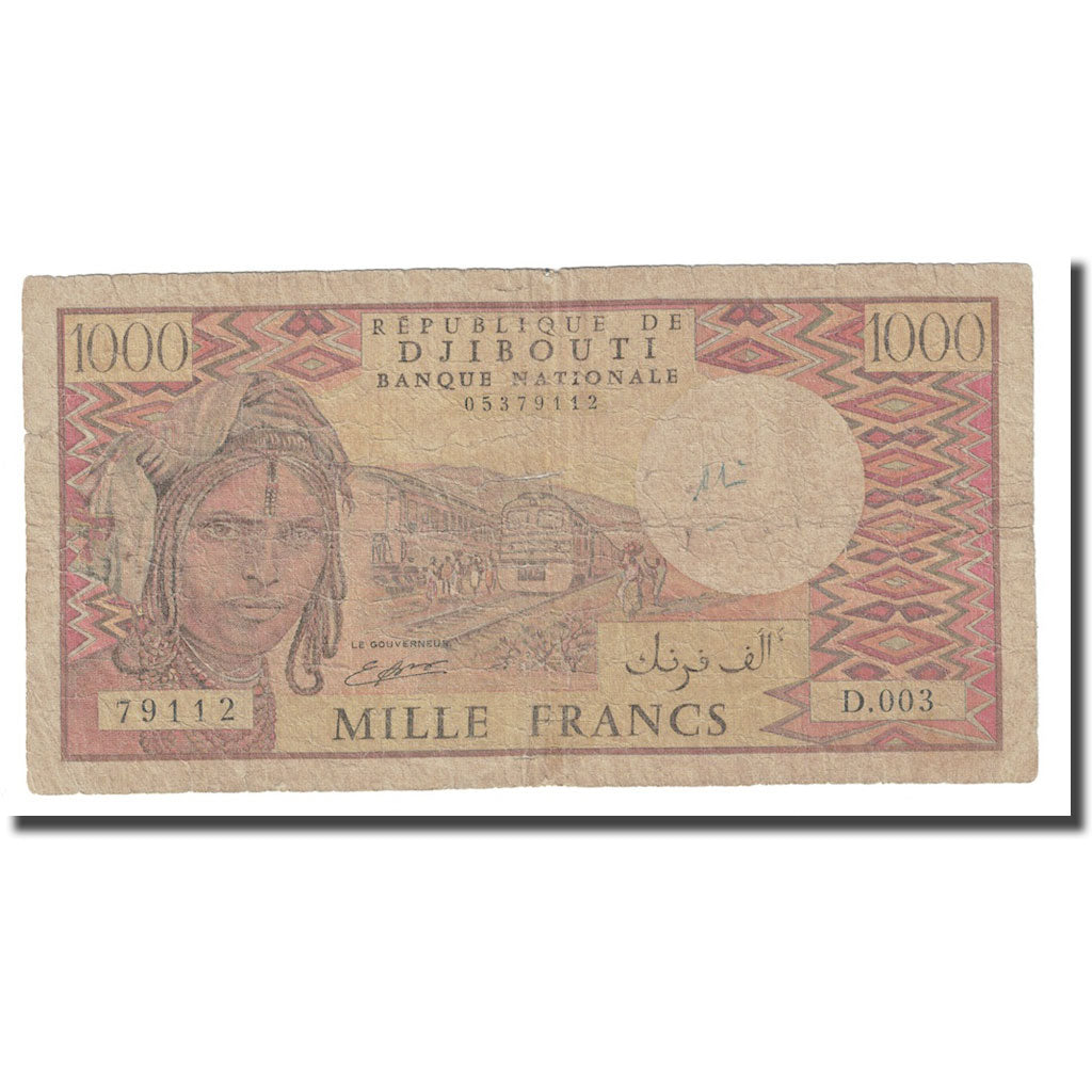 Billet, Djibouti, 1000 Francs, 1991, KM:37c, B+