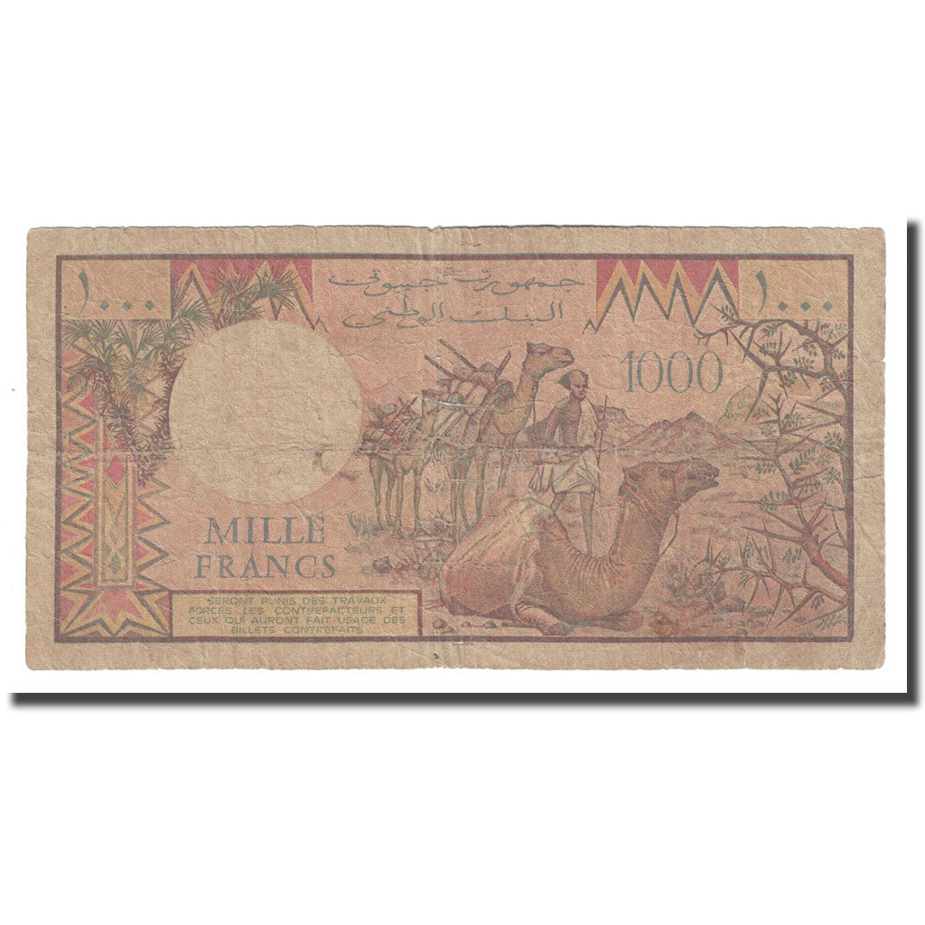 Billet, Djibouti, 1000 Francs, 1991, KM:37c, B+