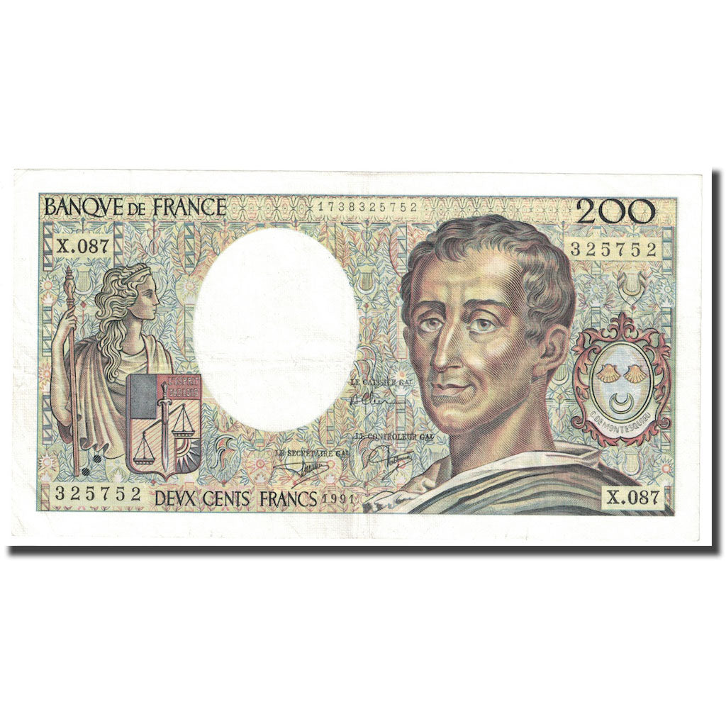 Francia, 200 Francs, Montesquieu, 1991, SPL-, Fayette:70.11, KM:155d