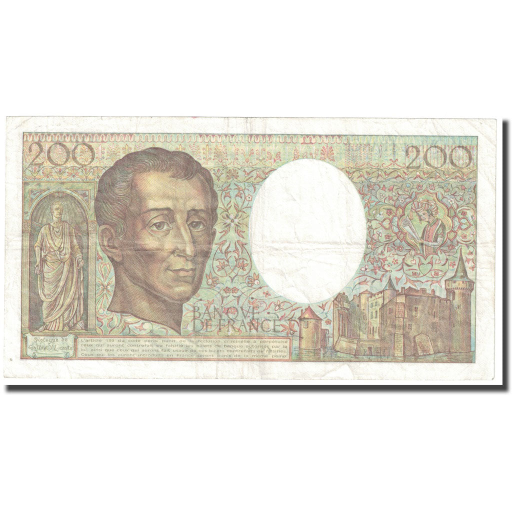 Francia, 200 Francs, Montesquieu, 1990, BB, Fayette:70.08, KM:155c